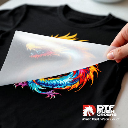 Close-up of DTF transfer printed with fine details and vibrant color